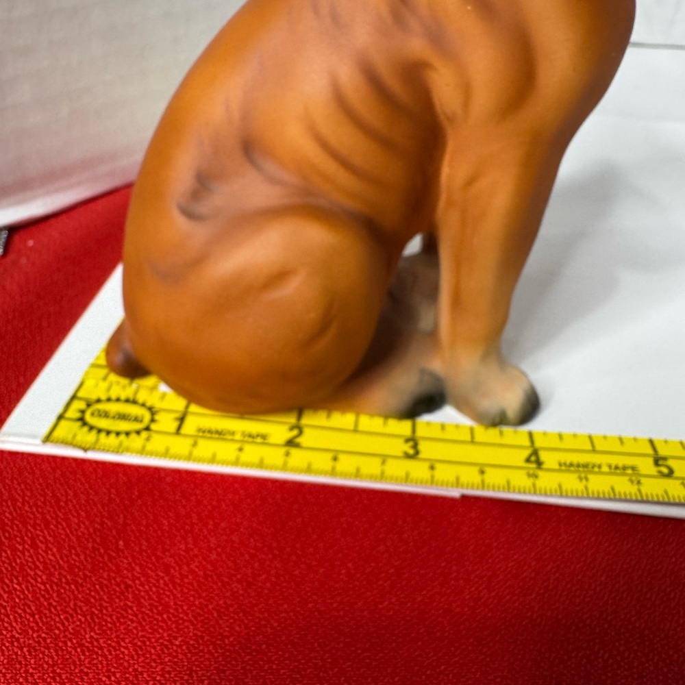 Boxer Vtg Dog Figurine 7” brown tan black it’s ceramic or porcelain 1970’s ? - Picture 9 of 14